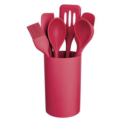 Conjunto de Gadgets de Silicone 7 Peças Vermelho