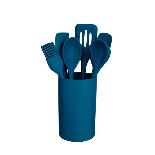 Conjunto Gadgets De Silicone 7 Peças, Azul