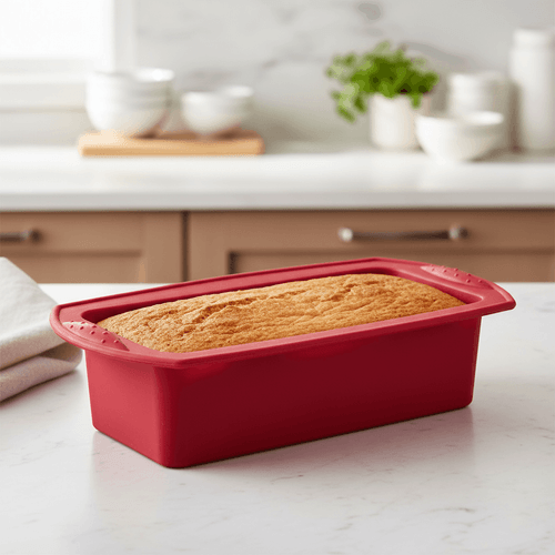 Forma Para Pão De Silicone Vermelha, Resiste Até 220°C